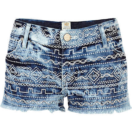 Tie dye embroidered shorts Tie dye embroidered shorts