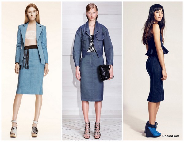 Resort 2014, denim, pencil skirts, suits, peplum