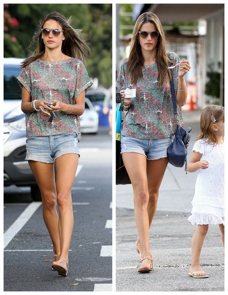 Alessandra Ambrosio 7 For All Mankind jean shorts denim cut offs best jeans for women proenza schouler PS1