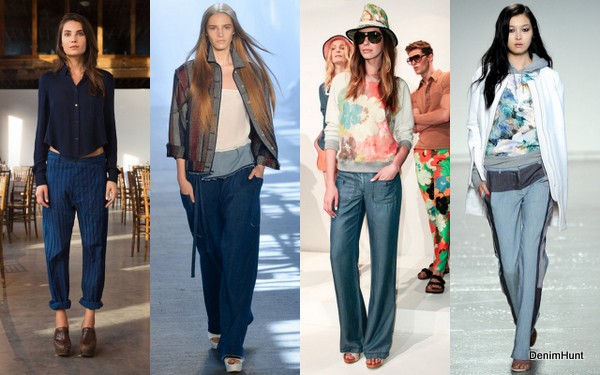 new york fashion week, denim on the runway, spring 2014 trends, denim trousers