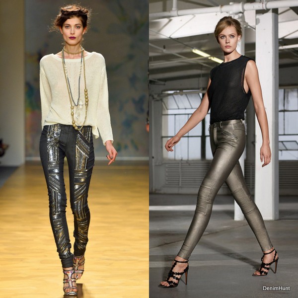 new york fashion week, denim on the runway, spring 2014 trends, metallics