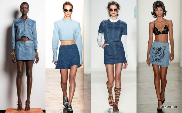 denim on the runway, best denim skirts, new york fashion week, spring 2014
