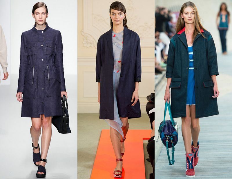 denim on the runway, new york fashion week, spring 2014, denim trench coat