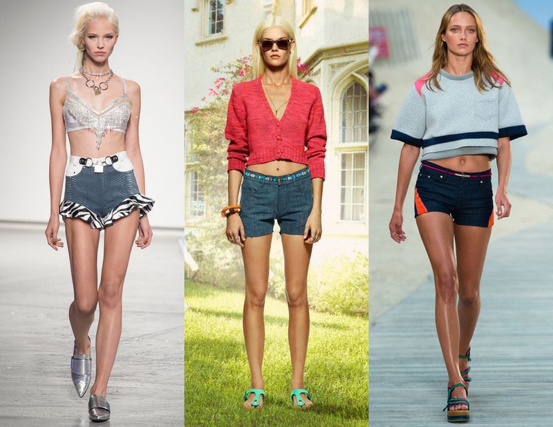 denim on the runway, new york fashion week, spring 2014, short shorts