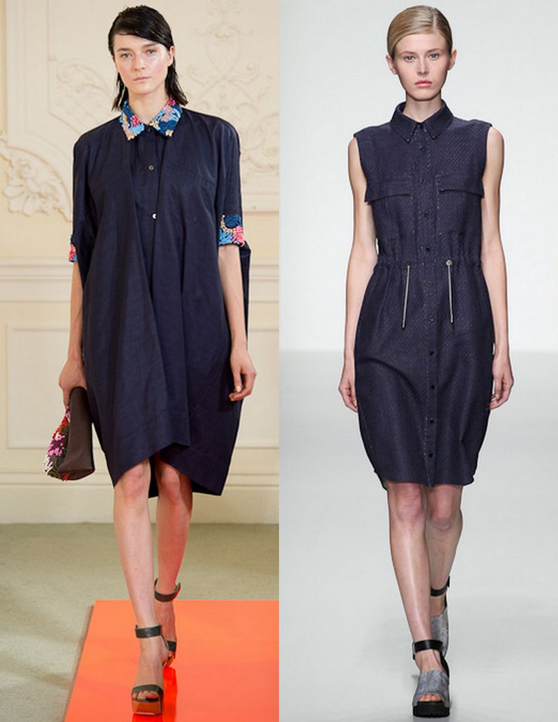 denim on the runway, new york fashion week, spring 2014, denim dresses and shifts