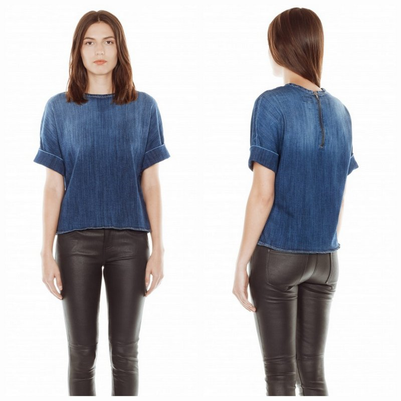 Current Elliott, denim tee, denim t-shirt, jean shirt, jean t-shirt