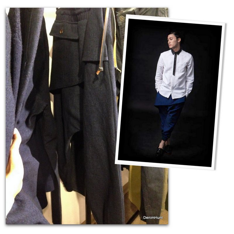 Matiere Paris, mens indigo dyed skirt pants kanye west