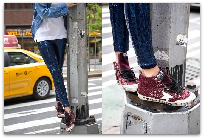 elle magazine, wildfox sequined jeans