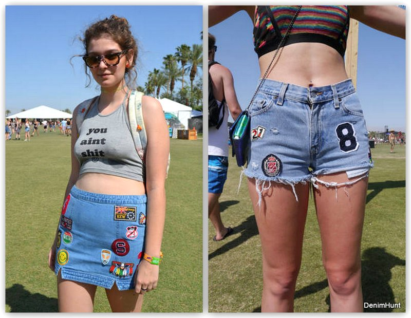 coachella, street style, festival, diy denim, best denim shorts and skirts, spring 2014