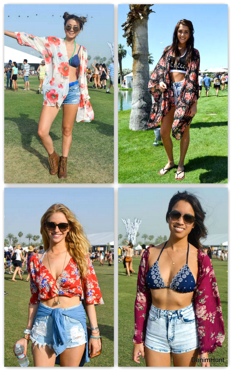 coachella, street style, festival, diy denim, best denim shorts and skirts, loral cardigans, floral prints, spring 2014