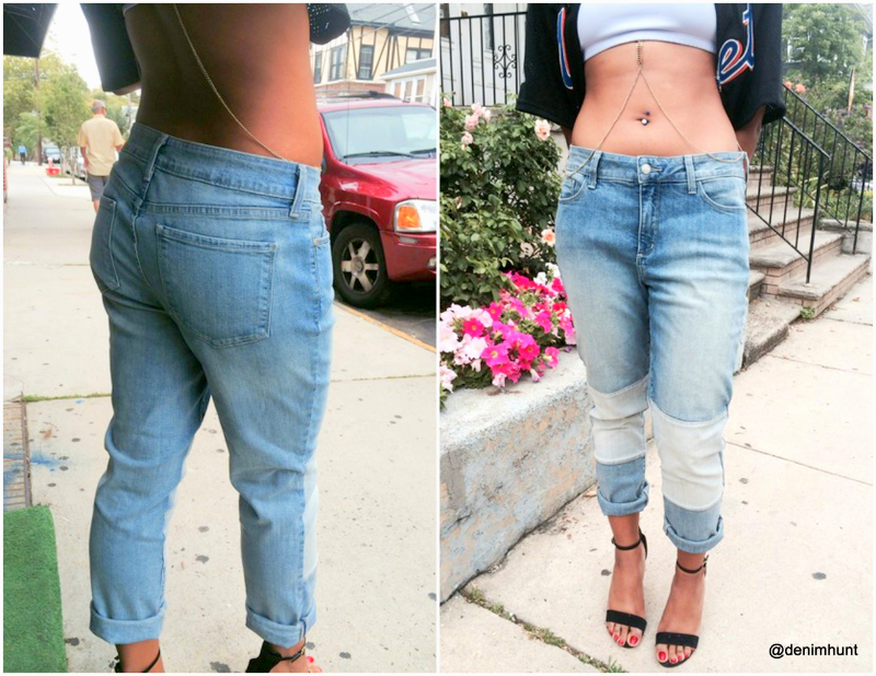 Kat Weltch, NYDJ, Patched Skinny, DIY jeans, best fall jeans, patchwork jeans, color blocking