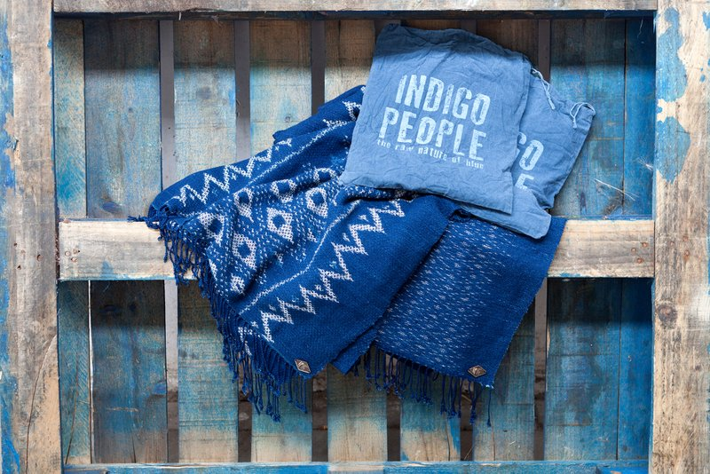 indigo people, denim scarves, scarf, indigo