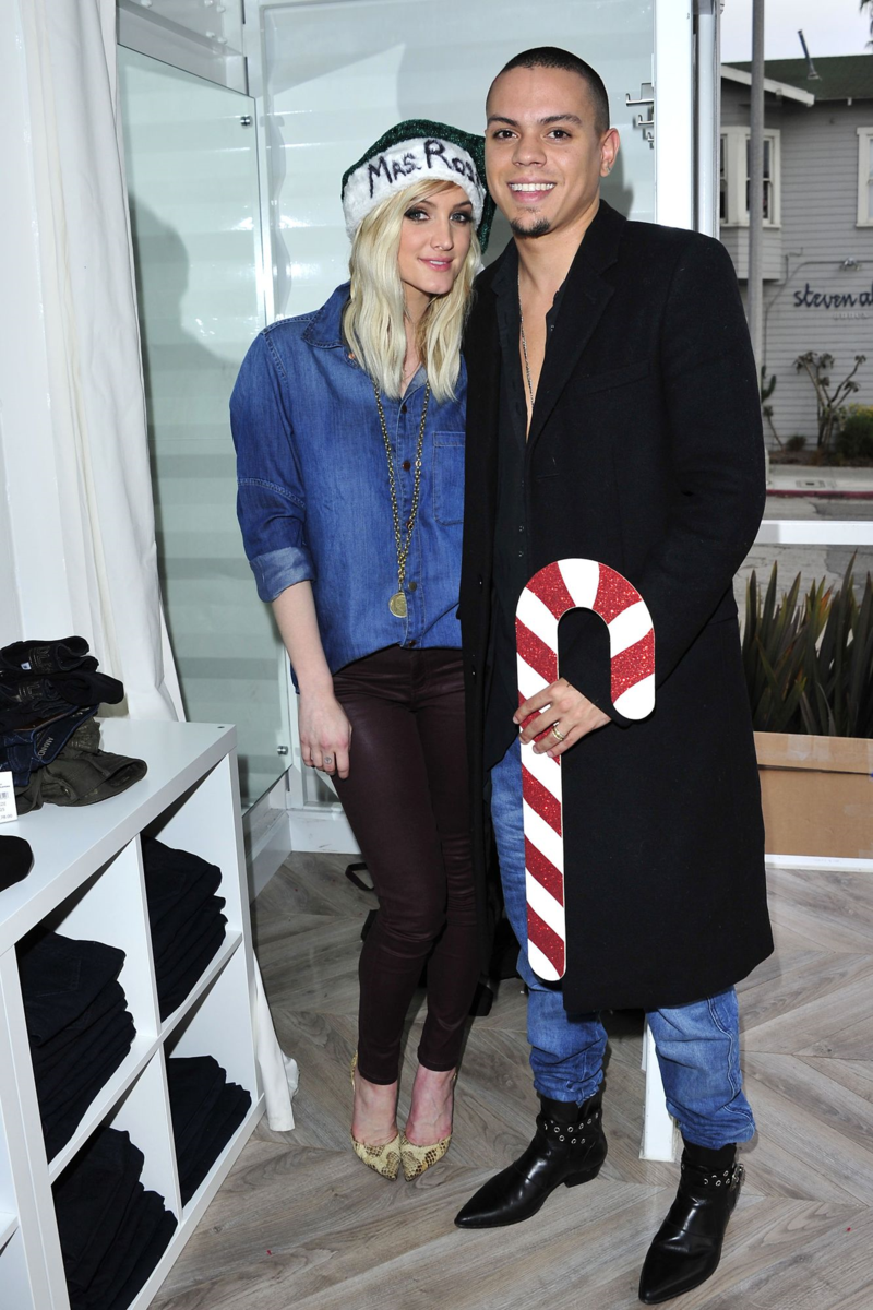 Ashlee Simpson-Ross.and Evan Ross at DL1961 celebrity jeans denim on denim