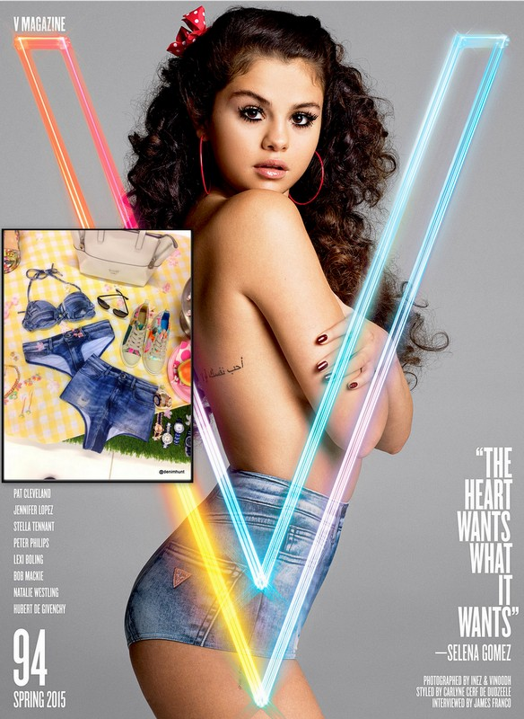 Selena Gomez v magazine guess jeans swimsuit Selena Gomez v magazine guess jeans swimsuit
