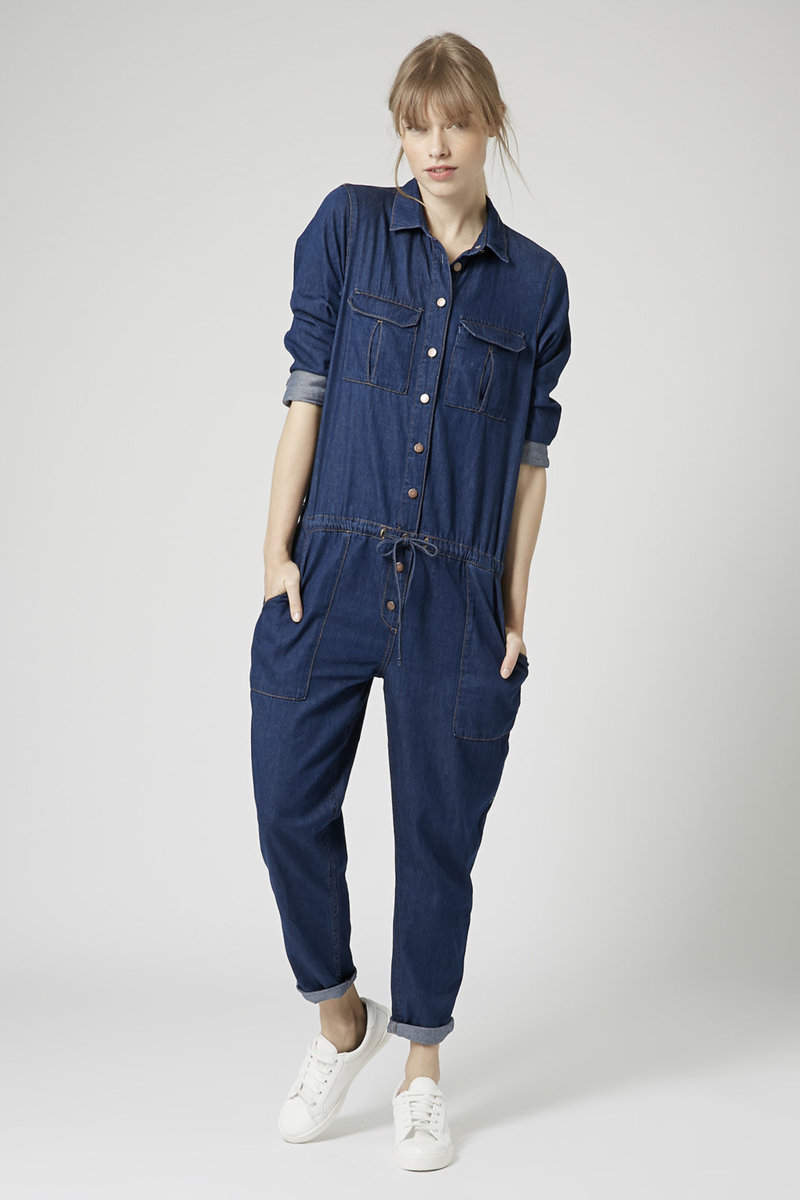 Topshop moto indigo utility boilersuit