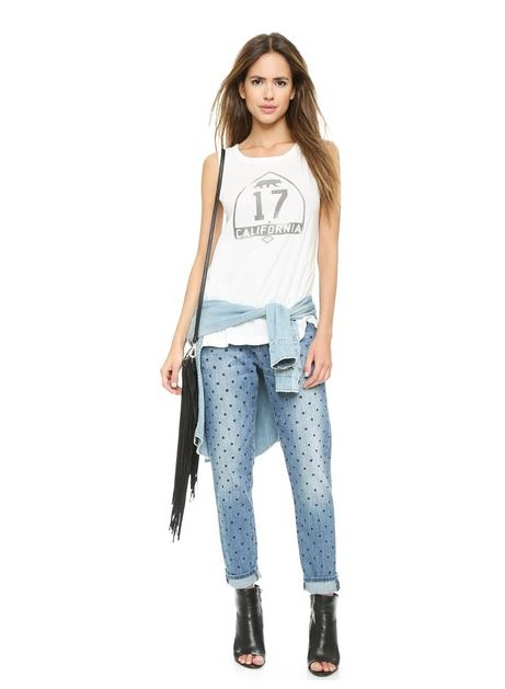 Current-Elliott The Fling Jeans Shop Bop, jeans, tomboy jeans, prints, polka dots