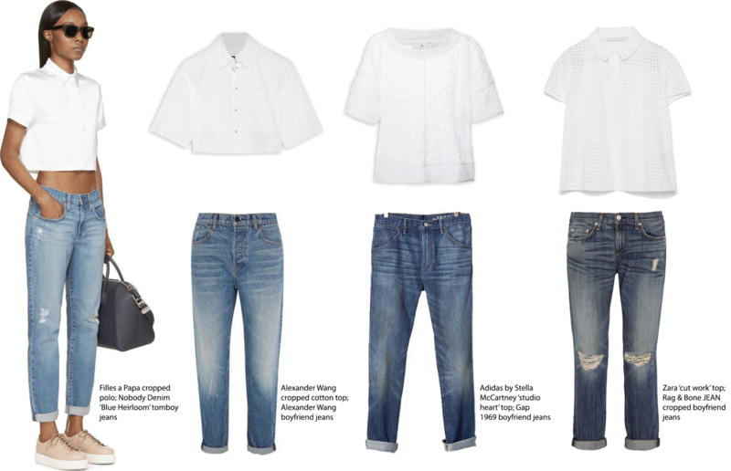 Crop tops, Cotton White Tee, Boyfriend Jeans, Best Jeans for Spring