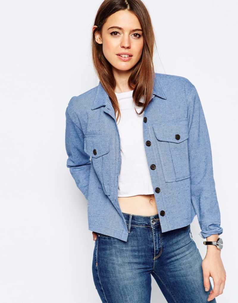 Asos jean jacket with cargo pockets