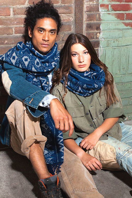 indigo people, denim scarves, scarf, indigo