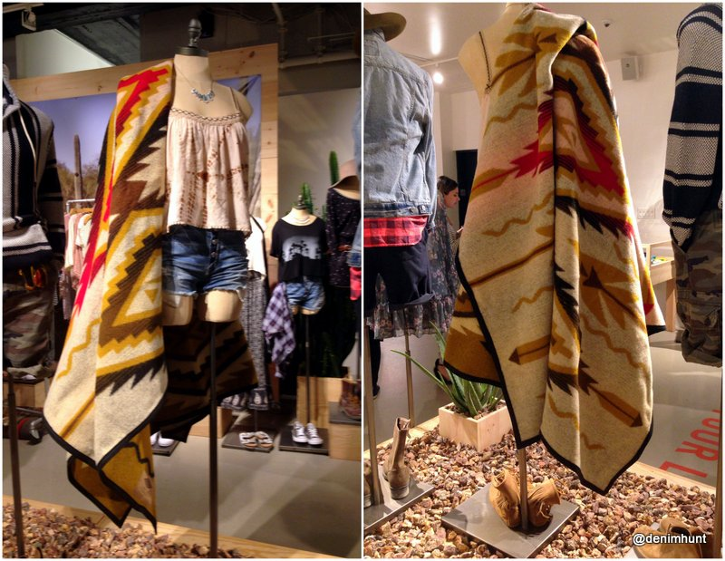 American Eagle, American Eagle Outfitters, denim, jeans, spring 2015, blanket coat, poncho, navajo print