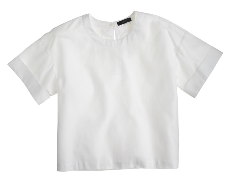 Jcrew, cotton cropped top, cotton tee