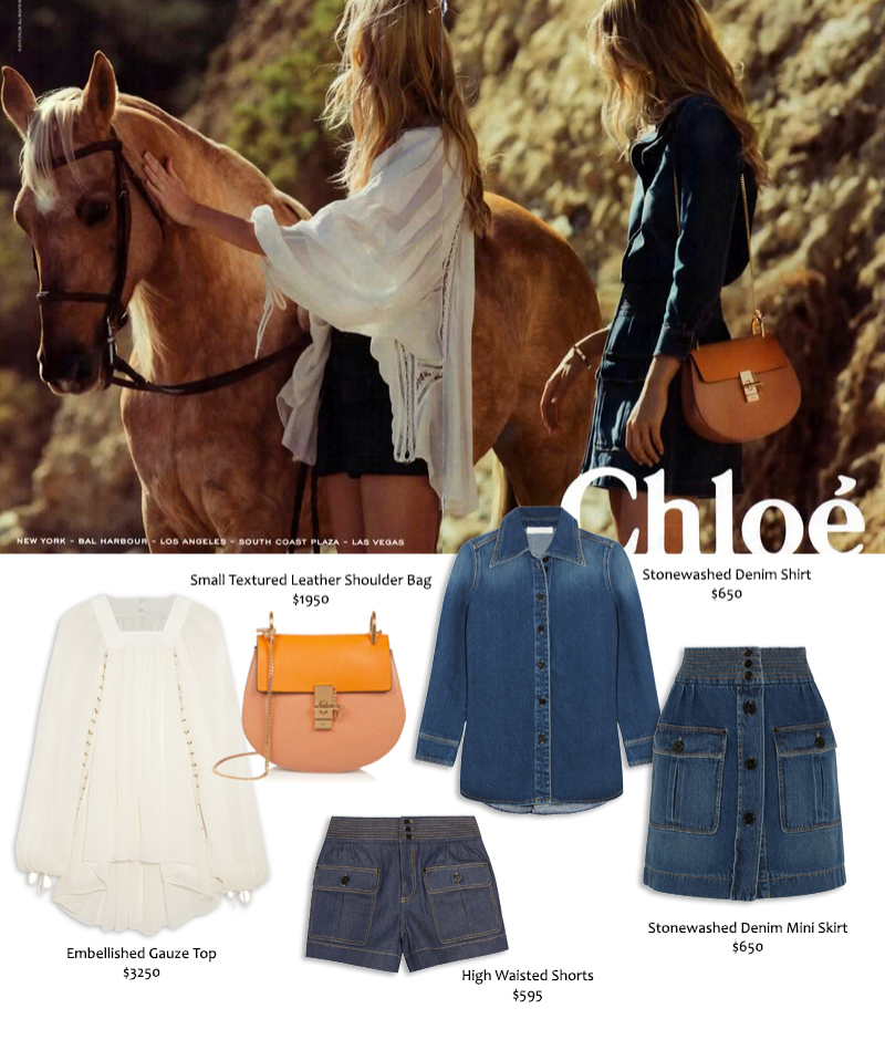 Chloe, denim, jeans, shorts, denim shirts, spring,