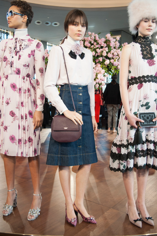 Kate Spade knee length denim skirt NY fashion week fall 2016