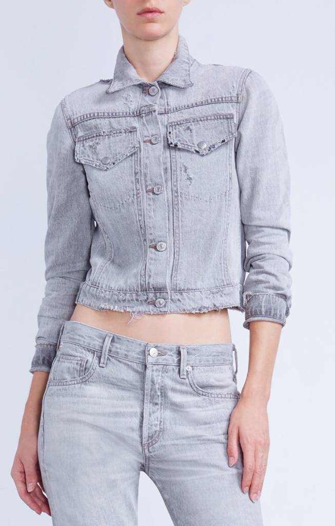 Citizens of Humanity gray denim cropped jacket